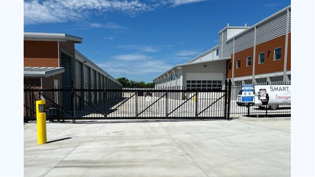 The gate to enter the storage facility