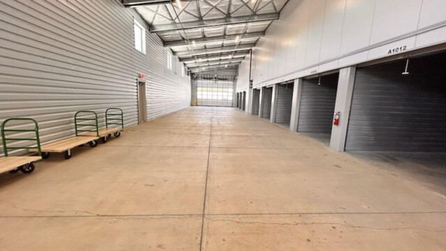 Storage drive-thru that allows you to drive-up to your storage unit completely indoors