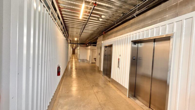 Hallway for indoor temperature-controlled storage units