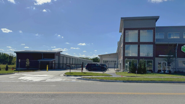 Outside the storage facility